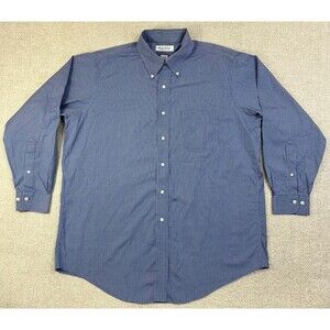 Brooks Brothers Shirt Men's 16.5 (32/33) Blue Check Button Down Long Sleeve